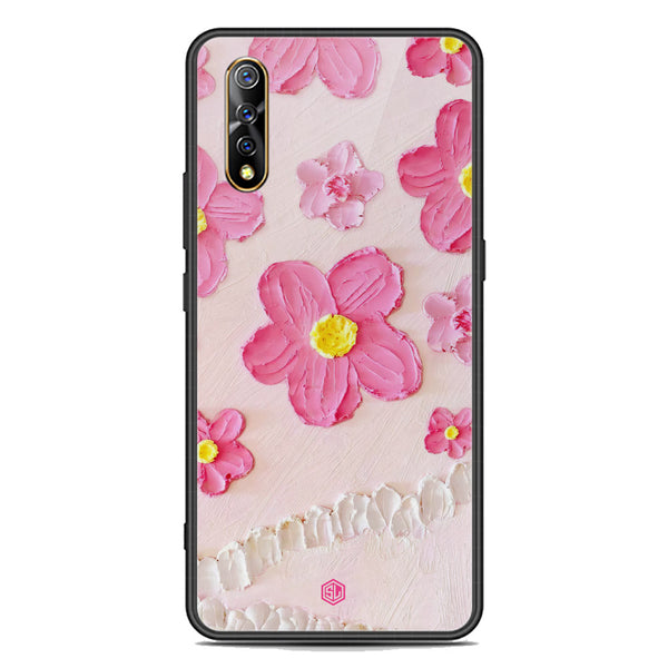 Floral Series Soft Phone Case - Premium Glass Case - Design 2 - Vivo S1