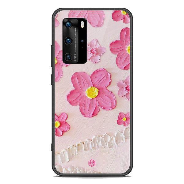 Floral Series Soft Phone Case - Premium Glass Case - Design 2 - Huawei P40 Pro