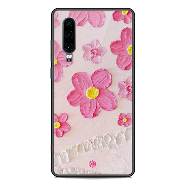 Floral Series Soft Phone Case - Premium Glass Case - Design 2 - Huawei P30