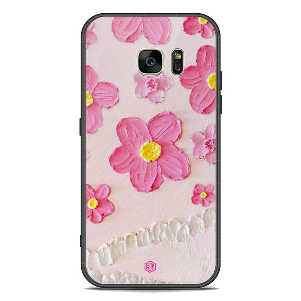 Floral Series Soft Phone Case - Premium Glass Case - Design 2 - Samsung Galaxy S7