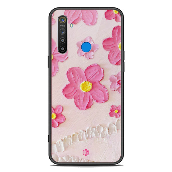 Floral Series Soft Phone Case - Premium Glass Case - Design 2 - Realme 5i