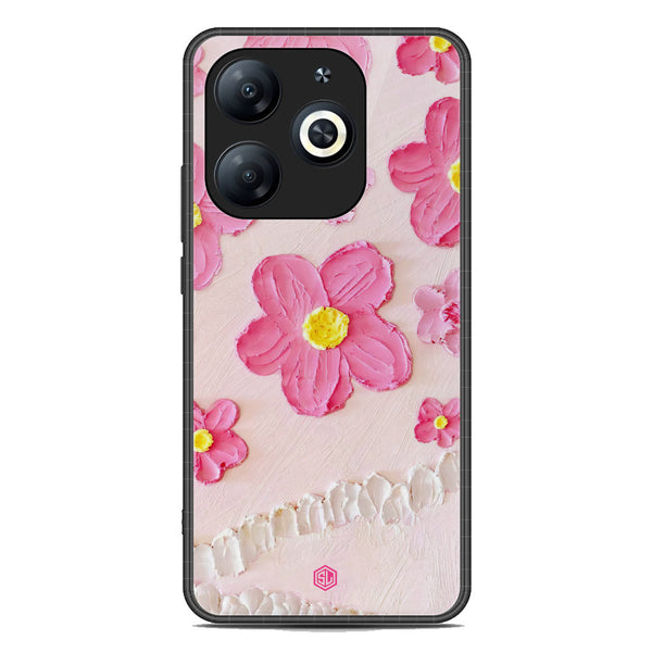 Floral Series Soft Phone Case - Premium Glass Case - Design 2 - Tecno Spark Go 2024