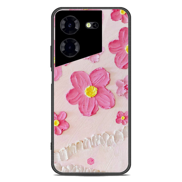 Floral Series Soft Phone Case - Premium Glass Case - Design 2 - Tecno Pova 5 Pro