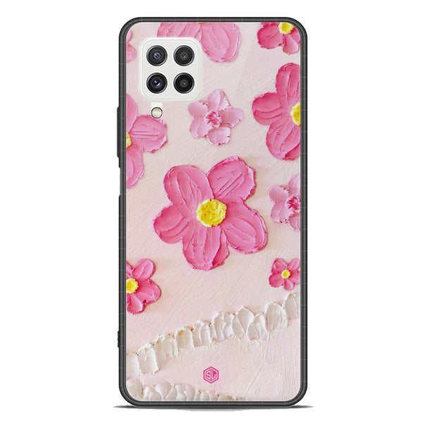 Floral Series Soft Phone Case - Premium Glass Case - Design 2 - Samsung Galaxy M22