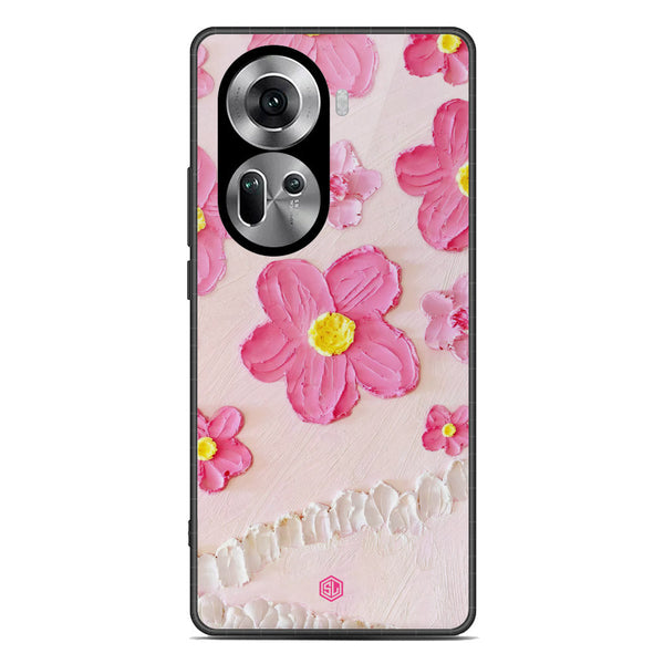 Floral Series Soft Phone Case - Premium Glass Case - Design 2 - Oppo Reno 11