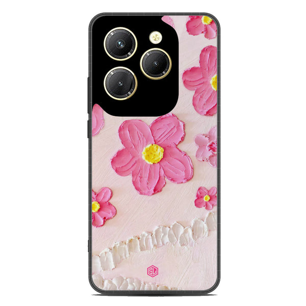 Floral Series Soft Phone Case - Premium Glass Case - Design 2 - Infinix Hot 40 Pro