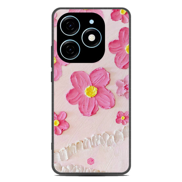 Floral Series Soft Phone Case - Premium Glass Case - Design 2 - Tecno Spark 20C
