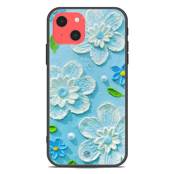 Floral Series Soft Phone Case - Premium Glass Case - Design 3 - iPhone 13 Mini
