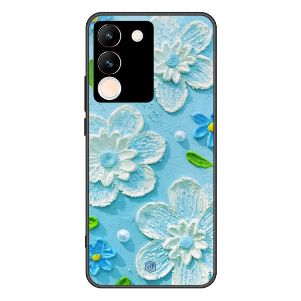 Floral Series Soft Phone Case - Premium Glass Case - Design 3 - Vivo V29e