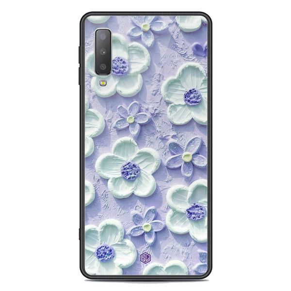Floral Series Soft Phone Case - Premium Glass Case - Design 4 - Samsung Galaxy A7 2018