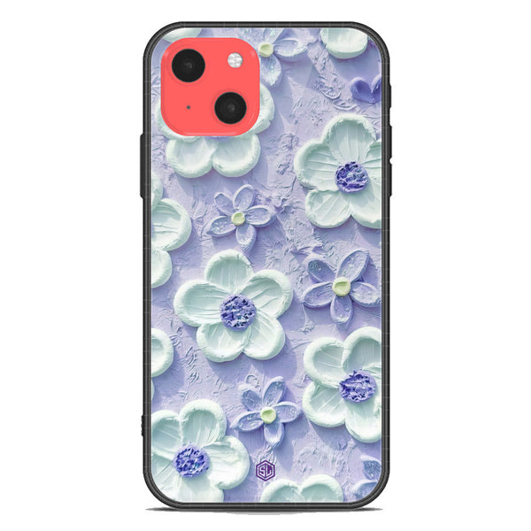 Floral Series Soft Phone Case - Premium Glass Case - Design 4 - iPhone 13 Mini