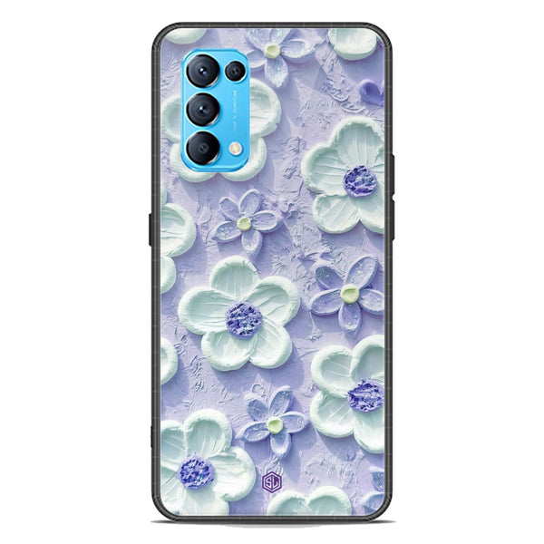 Floral Series Soft Phone Case - Premium Glass Case - Design 4 - Oppo Find X3 Lite