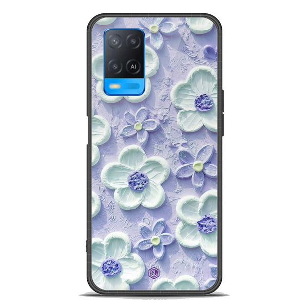 Floral Series Soft Phone Case - Premium Glass Case - Design 4 - Oppo A55 4G