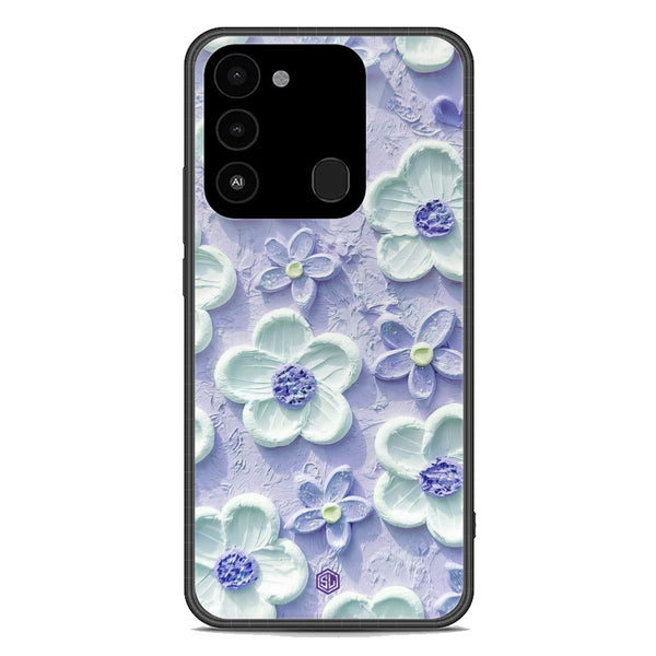 Floral Series Soft Phone Case - Premium Glass Case - Design 4 - Tecno Spark 8C