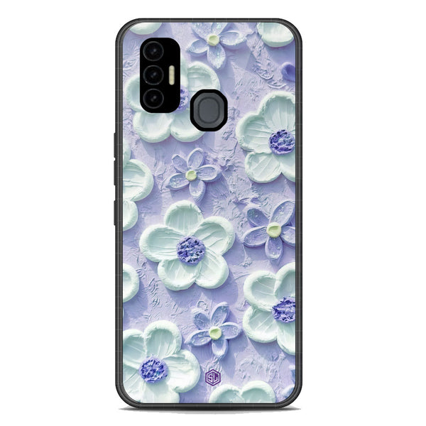 Floral Series Soft Phone Case - Premium Glass Case - Design 4 - Tecno Spark 7