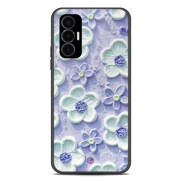 Floral Series Soft Phone Case - Premium Glass Case - Design 4 - Tecno Pova 3