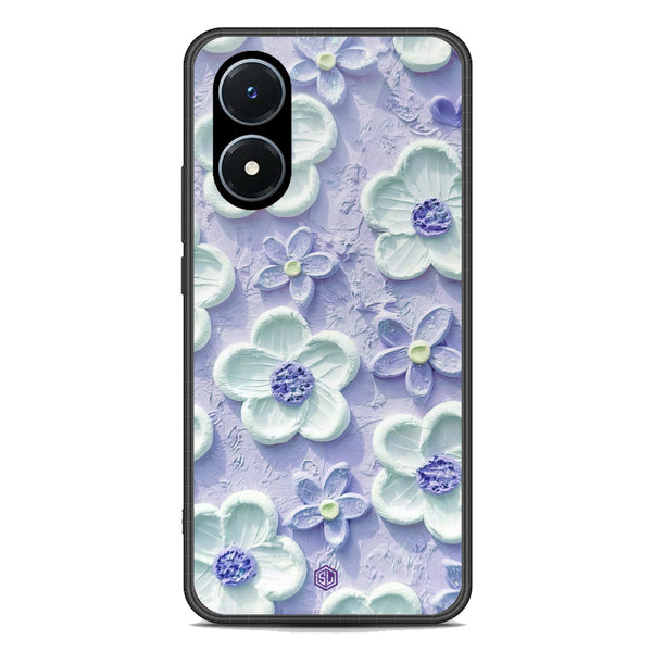 Floral Series Soft Phone Case - Premium Glass Case - Design 4 - Vivo Y02s