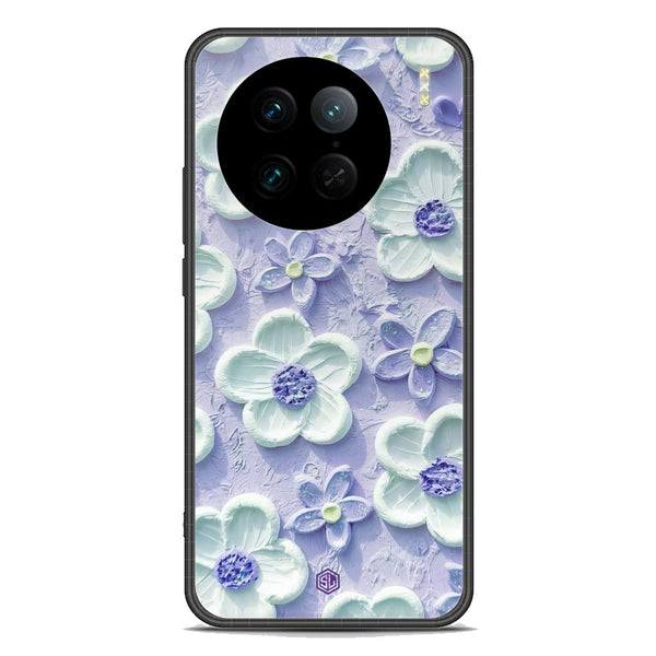Floral Series Soft Phone Case - Premium Glass Case - Design 4 - Vivo X90 Pro