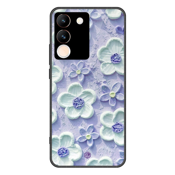 Floral Series Soft Phone Case - Premium Glass Case - Design 4 - Vivo V29e
