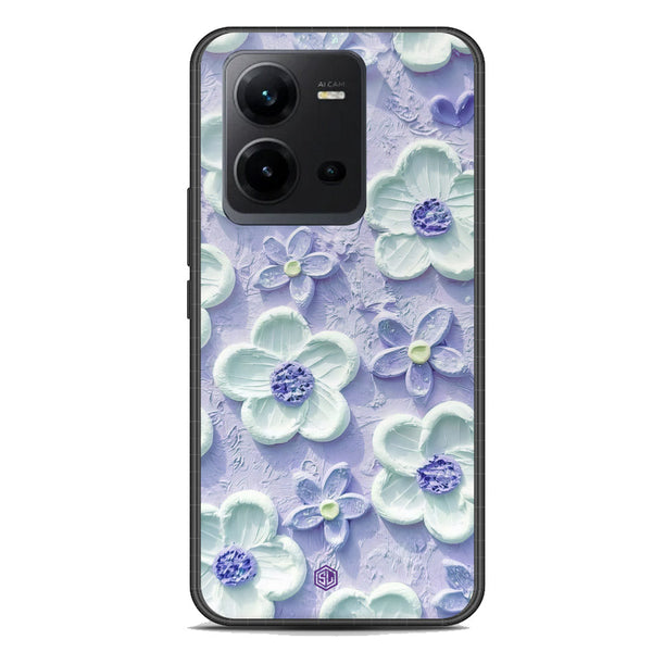 Floral Series Soft Phone Case - Premium Glass Case - Design 4 - Vivo V25e