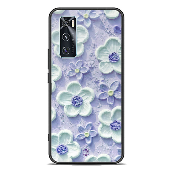 Floral Series Soft Phone Case - Premium Glass Case - Design 4 - Vivo V20 SE