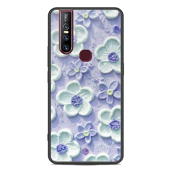 Floral Series Soft Phone Case - Premium Glass Case - Design 4 - Vivo V15