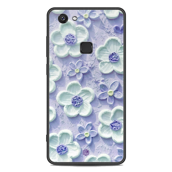 Floral Series Soft Phone Case - Premium Glass Case - Design 4 - Vivo V7