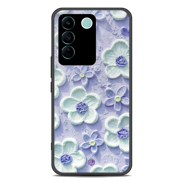 Floral Series Soft Phone Case - Premium Glass Case - Design 4 - Vivo S16e