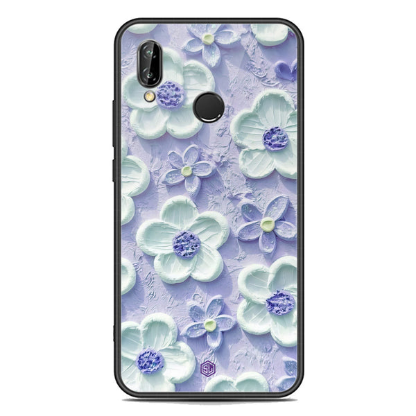 Floral Series Soft Phone Case - Premium Glass Case - Design 4 - Huawei P20 Lite