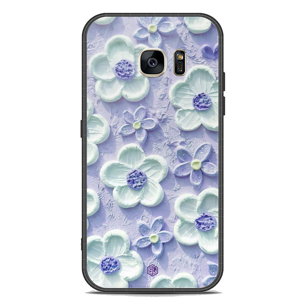 Floral Series Soft Phone Case - Premium Glass Case - Design 4 - Samsung Galaxy S7