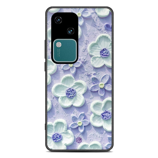 Floral Series Soft Phone Case - Premium Glass Case - Design 4 - Vivo V30