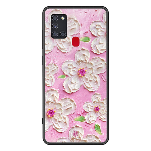 Floral Series Soft Phone Case - Premium Glass Case - Design 5 - Samsung Galaxy A21s