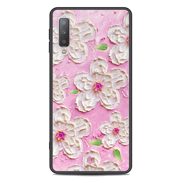 Floral Series Soft Phone Case - Premium Glass Case - Design 5 - Samsung Galaxy A7 2018