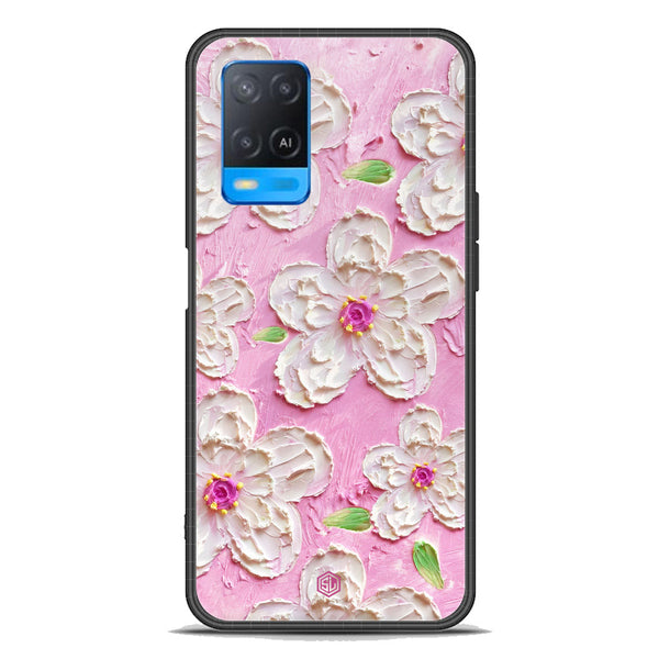 Floral Series Soft Phone Case - Premium Glass Case - Design 5 - Oppo A55 4G