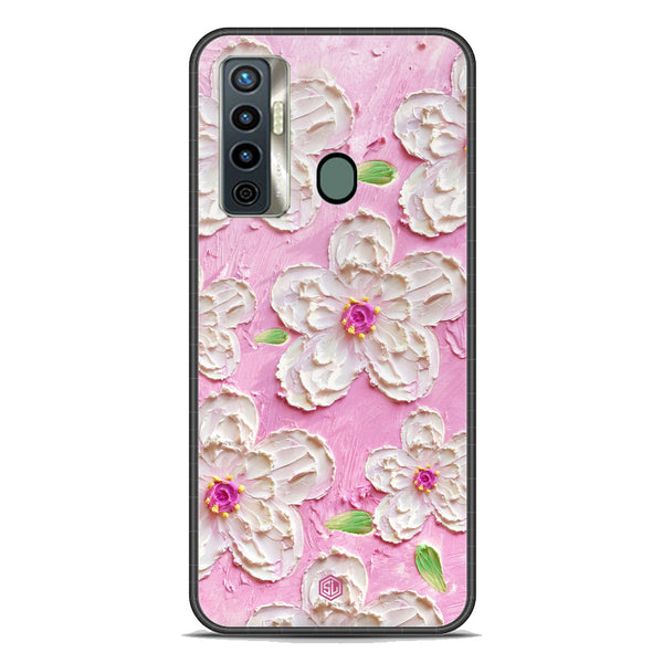 Floral Series Soft Phone Case - Premium Glass Case - Design 5 - Tecno Camon 17