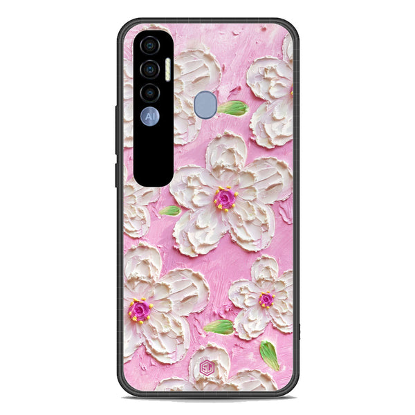 Floral Series Soft Phone Case - Premium Glass Case - Design 5 - Tecno Spark 7 Pro