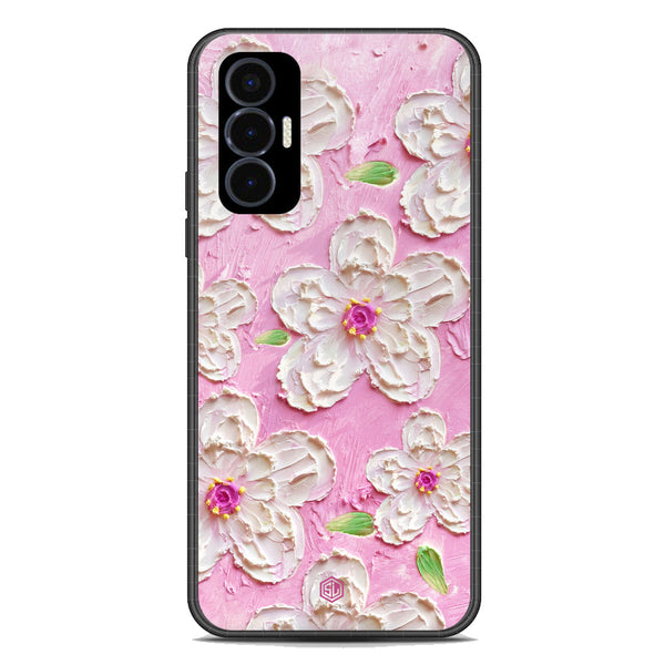 Floral Series Soft Phone Case - Premium Glass Case - Design 5 - Tecno Pova 3
