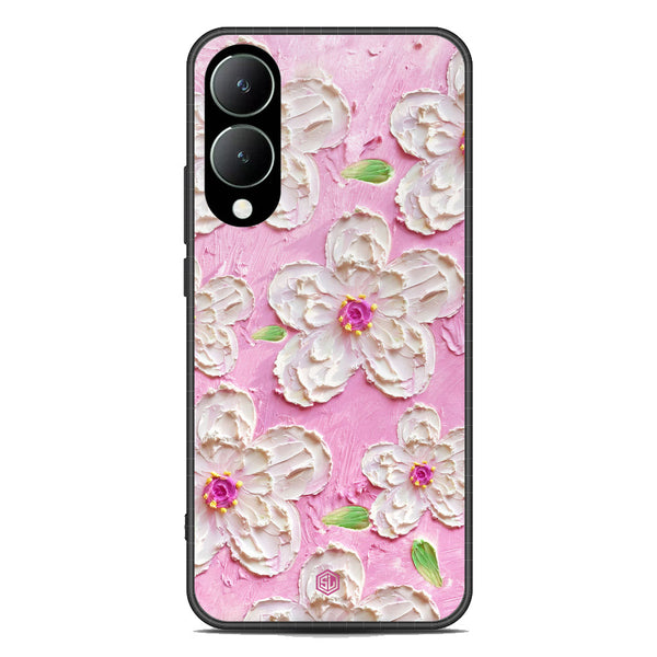 Floral Series Soft Phone Case - Premium Glass Case - Design 5 - Vivo Y17s