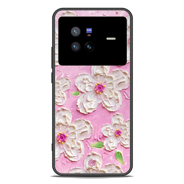 Floral Series Soft Phone Case - Premium Glass Case - Design 5 - Vivo X80
