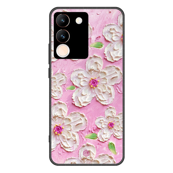 Floral Series Soft Phone Case - Premium Glass Case - Design 5 - Vivo V29e