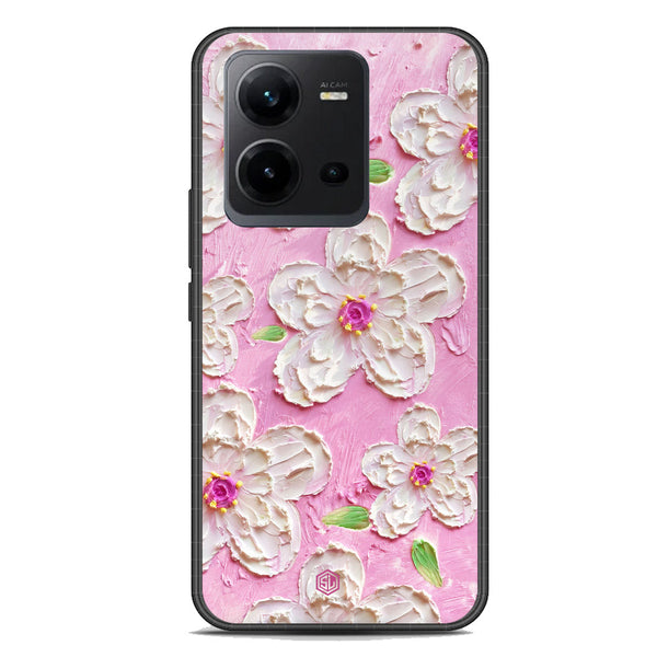 Floral Series Soft Phone Case - Premium Glass Case - Design 5 - Vivo V25e