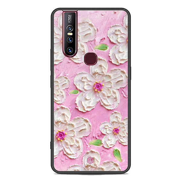 Floral Series Soft Phone Case - Premium Glass Case - Design 5 - Vivo V15