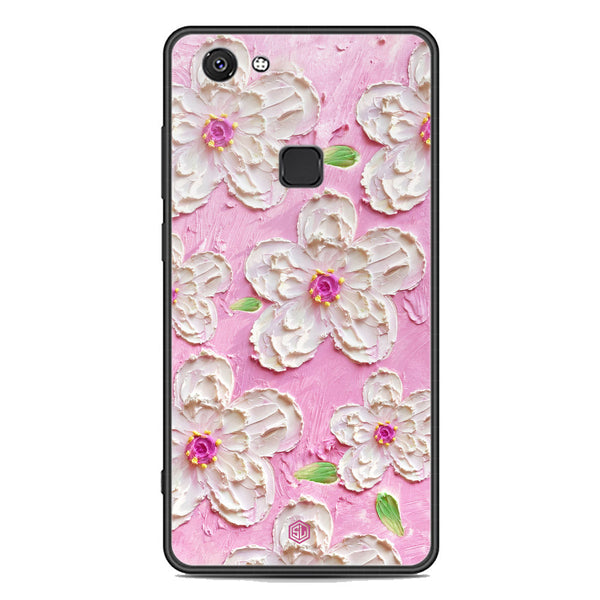 Floral Series Soft Phone Case - Premium Glass Case - Design 5 - Vivo V7