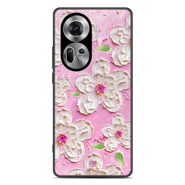 Floral Series Soft Phone Case - Premium Glass Case - Design 5 - Oppo Reno 11