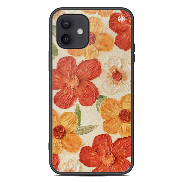 Floral Series Soft Phone Case - Premium Glass Case - Design 6 - iPhone 12 Mini