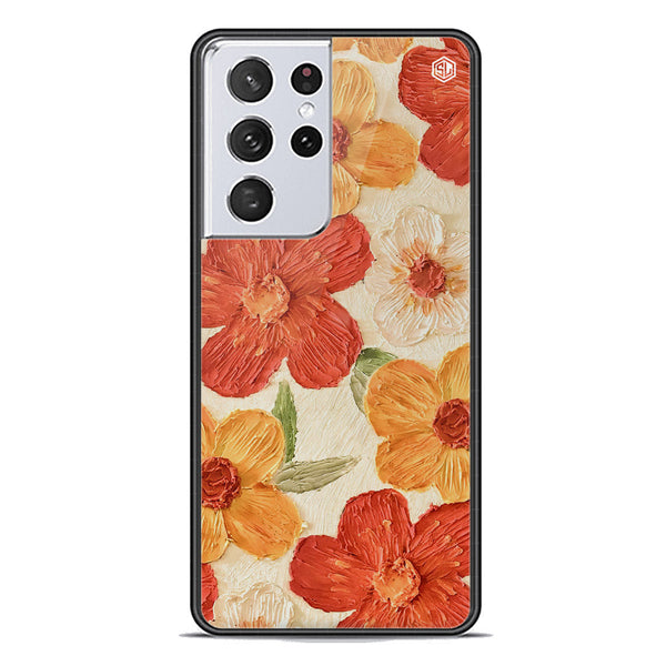 Floral Series Soft Phone Case - Premium Glass Case - Design 6 - Samsung Galaxy S21 Ultra 5G