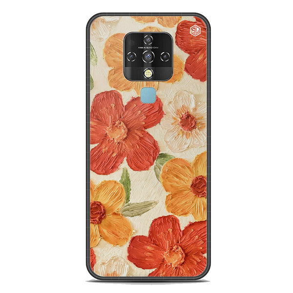 Floral Series Soft Phone Case - Premium Glass Case - Design 6 - Tecno Camon 16