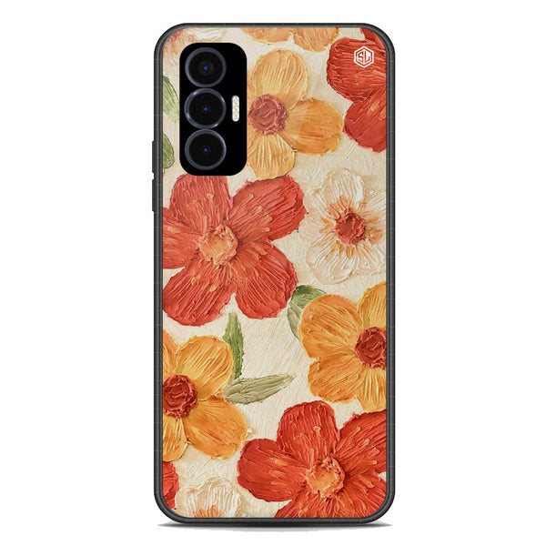 Floral Series Soft Phone Case - Premium Glass Case - Design 6 - Tecno Pova 3