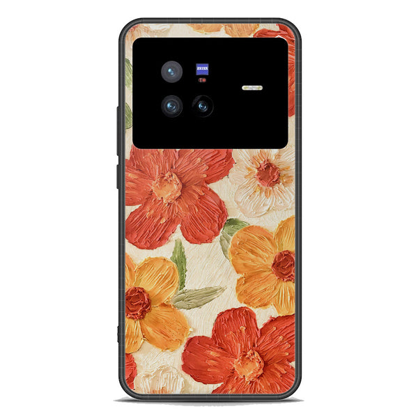 Floral Series Soft Phone Case - Premium Glass Case - Design 6 - Vivo X80