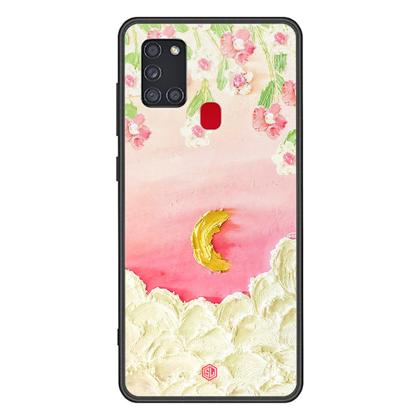 Floral Series Soft Phone Case - Premium Glass Case - Design 7 - Samsung Galaxy A21s